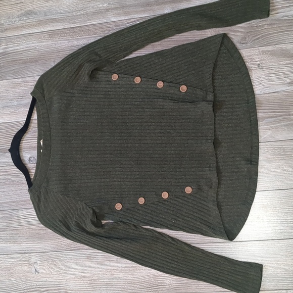 Chocolate Sweaters - 5/$25 Chocolate USA Green Ribbed Sweater Size S
